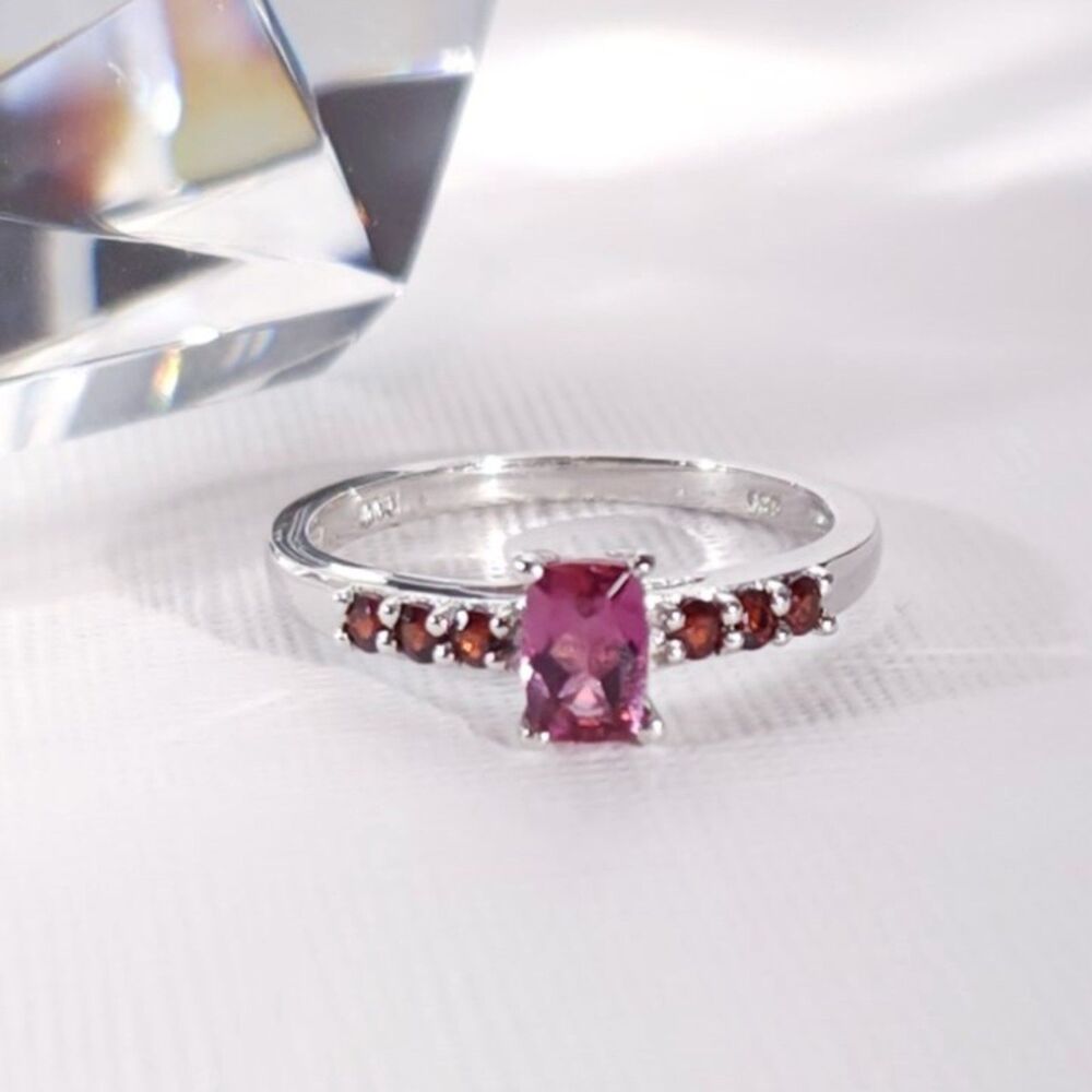 Bixbite and Garnet Ring Size 8